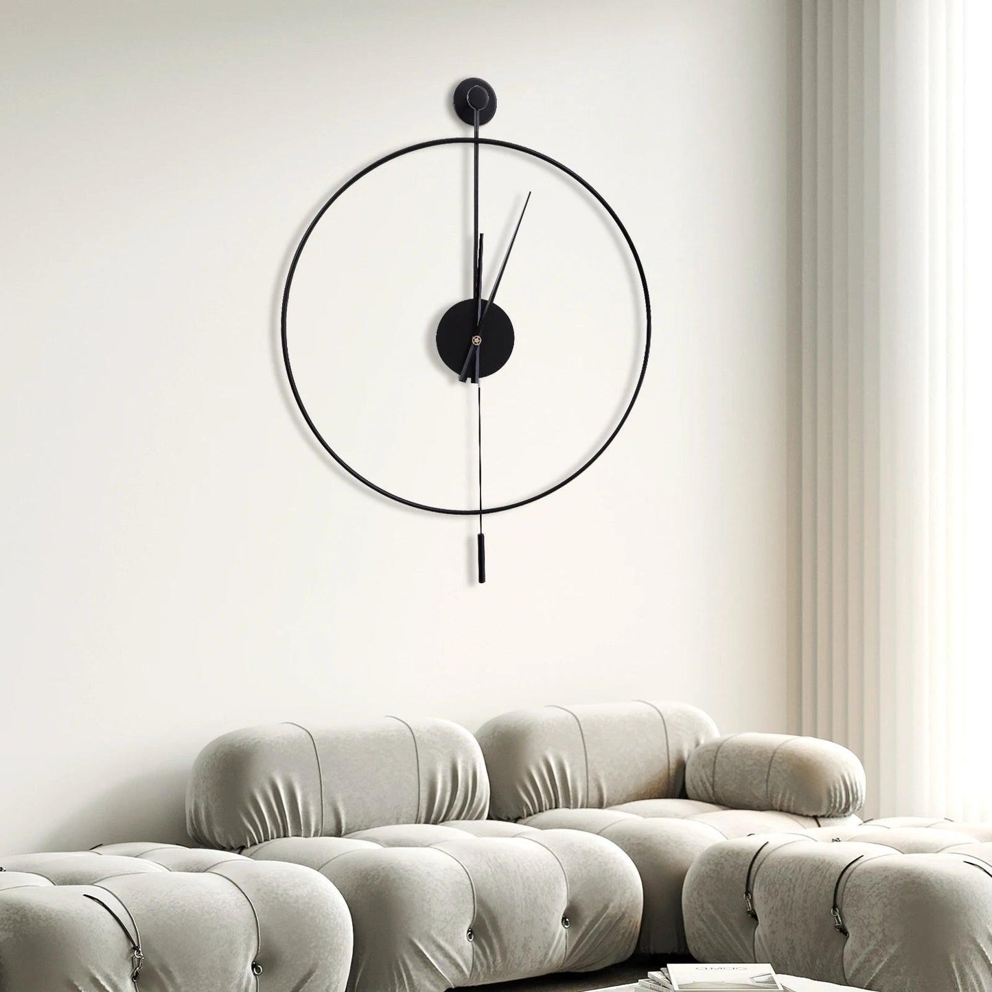 Round Clock in a Nordic Style - HomeCompli