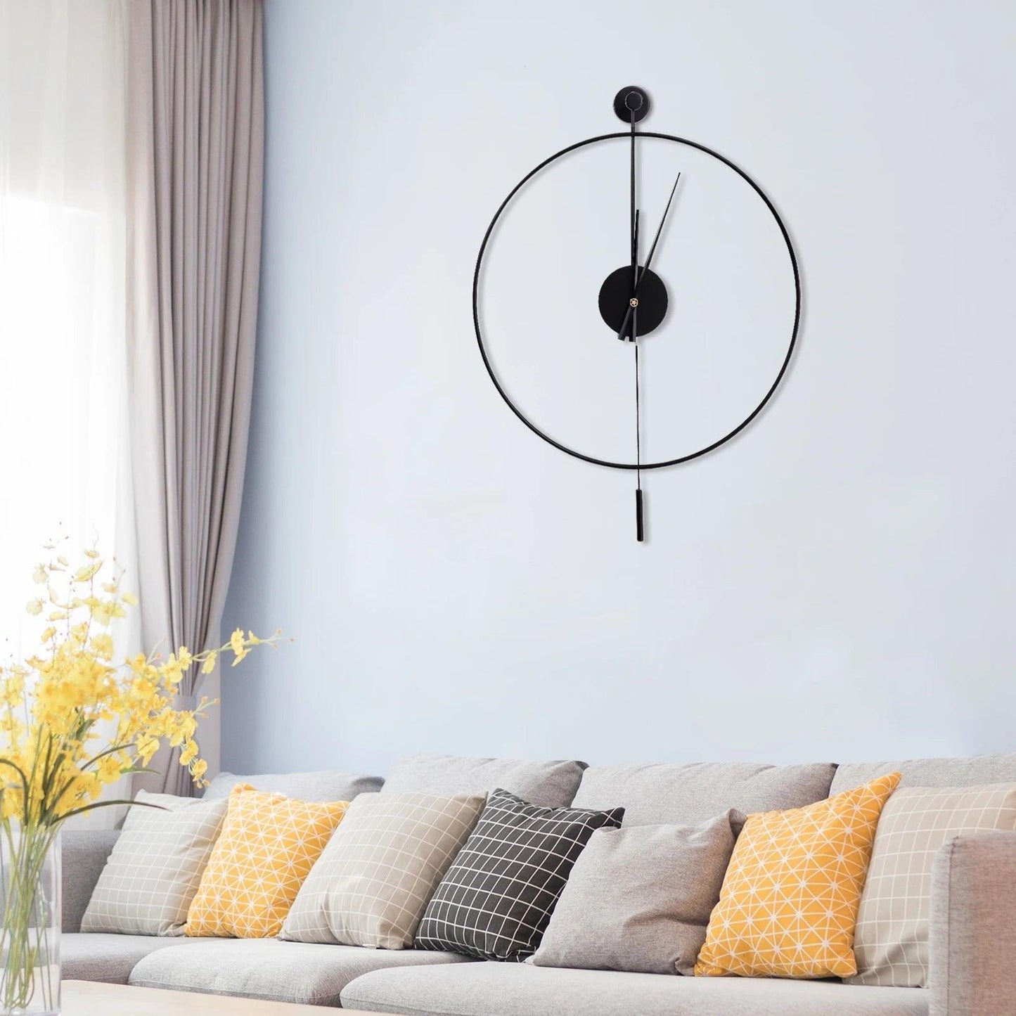 Round Clock in a Nordic Style - HomeCompli